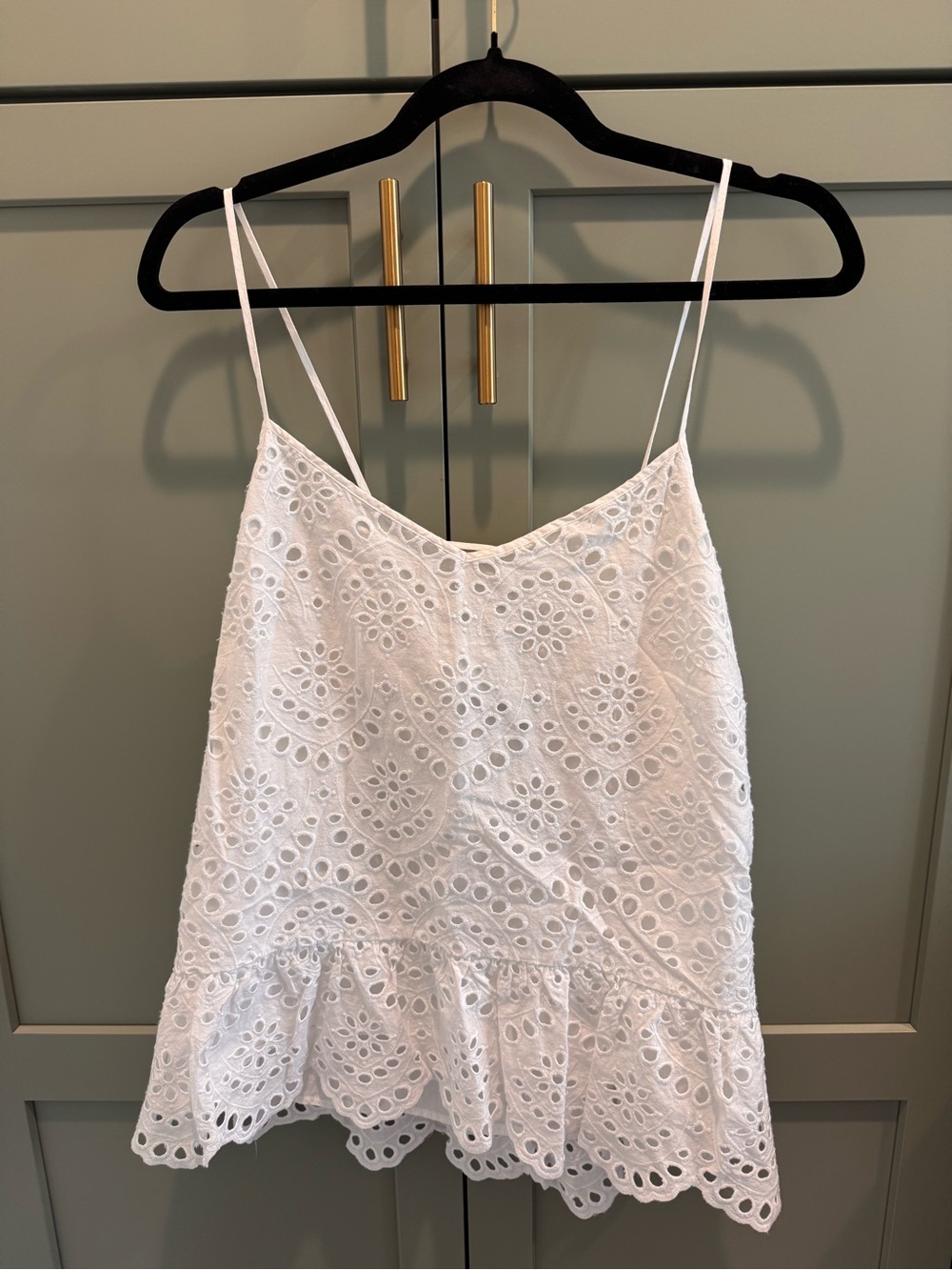 White House Black Market White Eyelet Cami